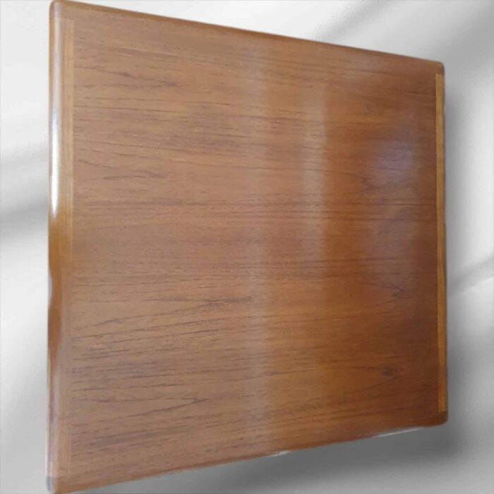 Mid-Century 1960s Danish Teak Hornback Mobel Fabric Glostrup Coffee Table - Image 2