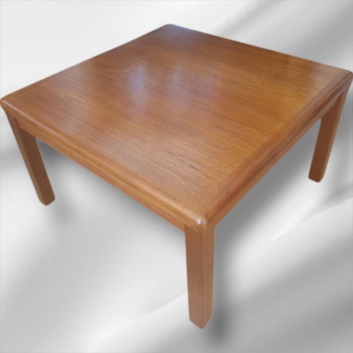 Mid-Century 1960s Danish Teak Hornback Mobel Fabric Glostrup Coffee Table - Image 4