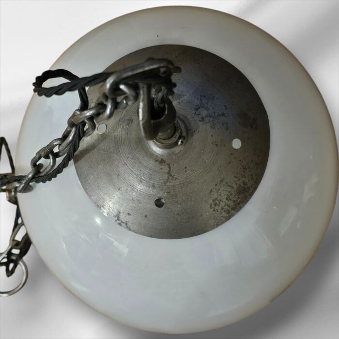 1950s Czech Sunflower Motif Opaline Glass Pendant Lights - Image 2