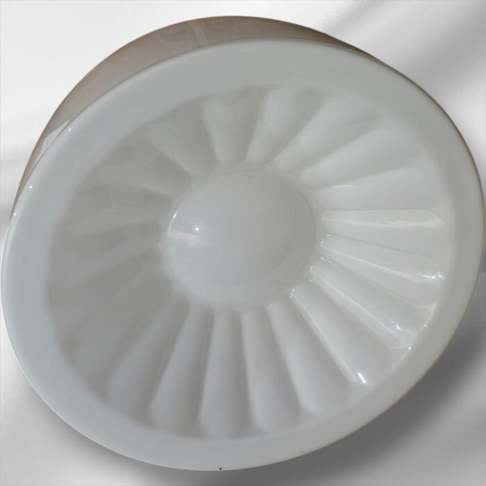 1950s Czech Sunflower Motif Opaline Glass Pendant Lights - Image 5
