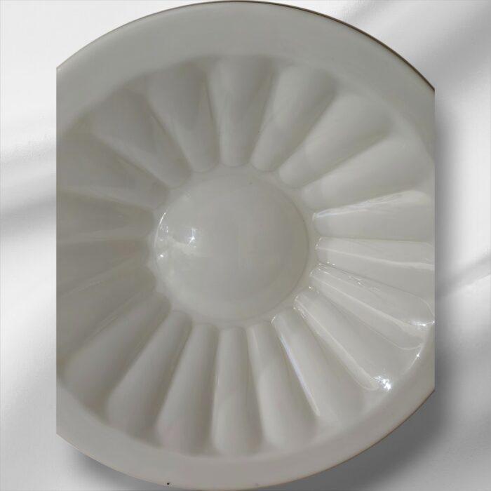 1950s Czech Sunflower Motif Opaline Glass Pendant Lights - Image 4