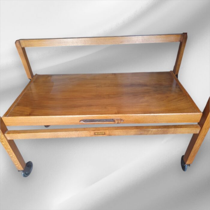 Mid-Century Tri-Magic Burr Walnut Metamorphic Drinks Trolley - Image 4
