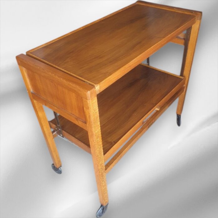 Mid-Century Tri-Magic Burr Walnut Metamorphic Drinks Trolley - Image 5