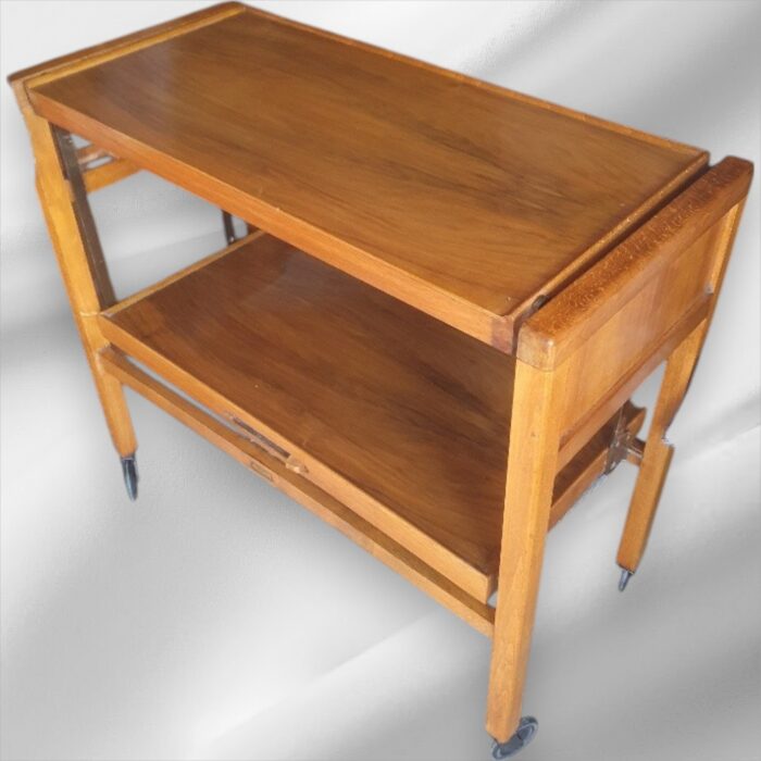 Mid-Century Tri-Magic Burr Walnut Metamorphic Drinks Trolley - Image 6