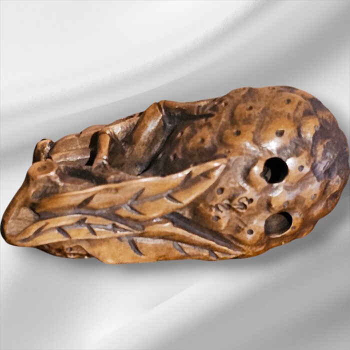 Japanese Signed Hand Carved Cicadas Netsuke - Image 5
