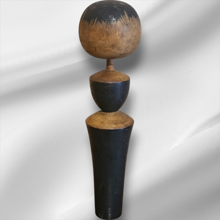 Small Folk Art Vintage Kokeshi Doll - Image 2