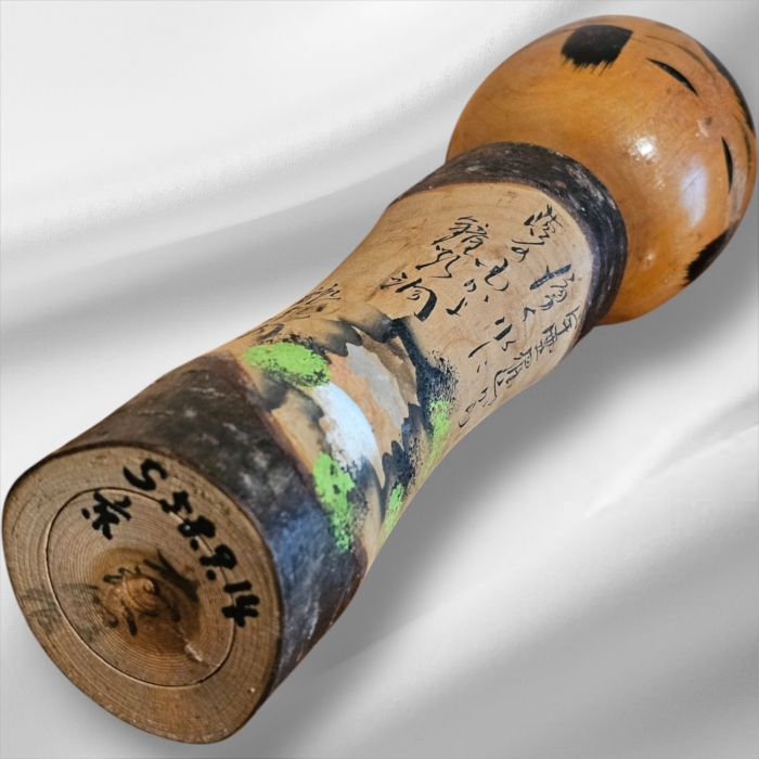 Rustic Vintage Japanese Signed Kokeshi Doll - Image 3