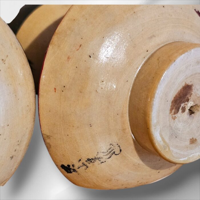 Pair of Vintage Japanese Kokeshi Dolls, Signed Unique Body Design from Japan. - Image 4