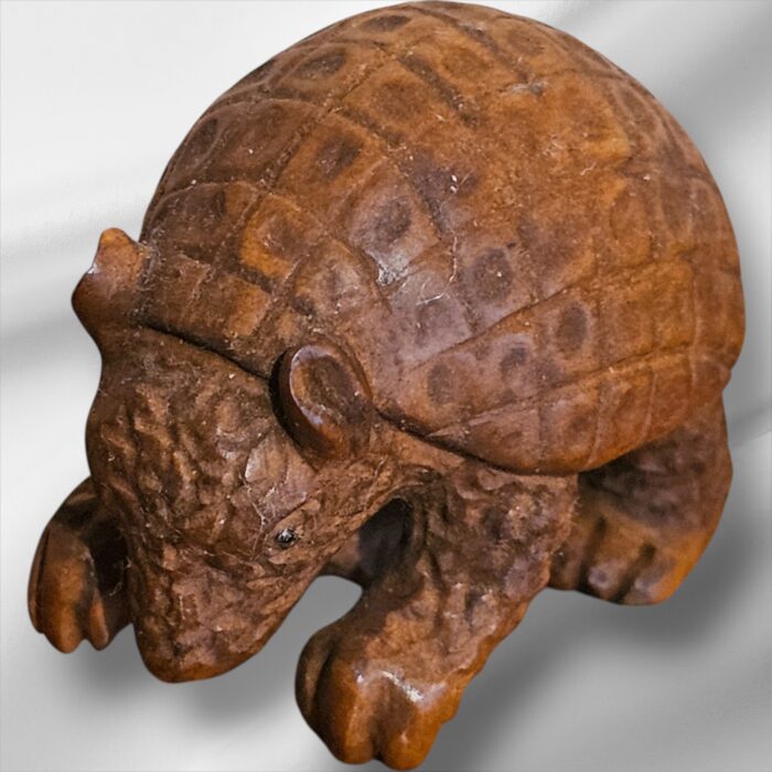 Japanese Signed Hand Carved Pangolin Netsuke
