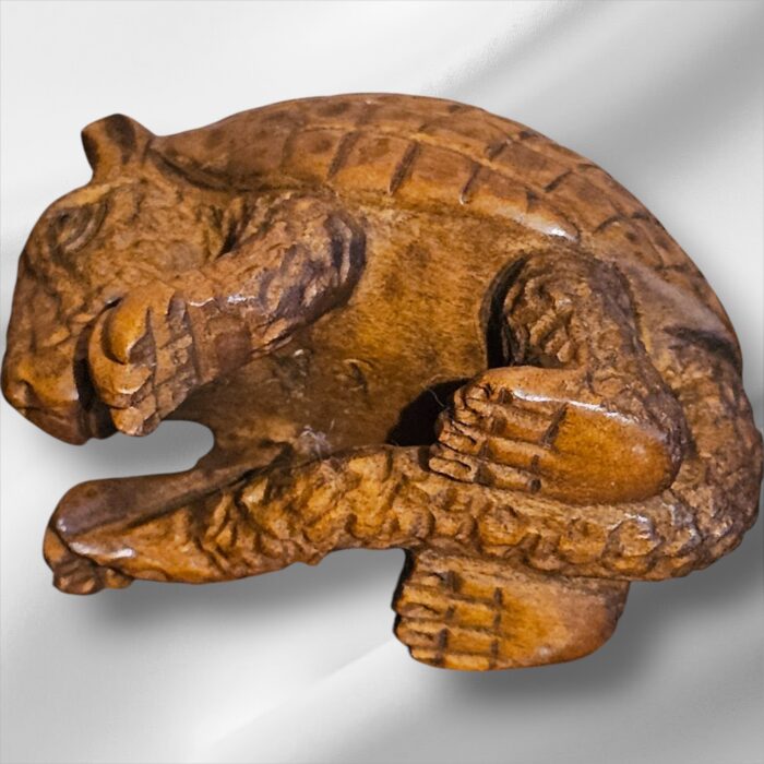 Japanese Signed Hand Carved Pangolin Netsuke - Image 5