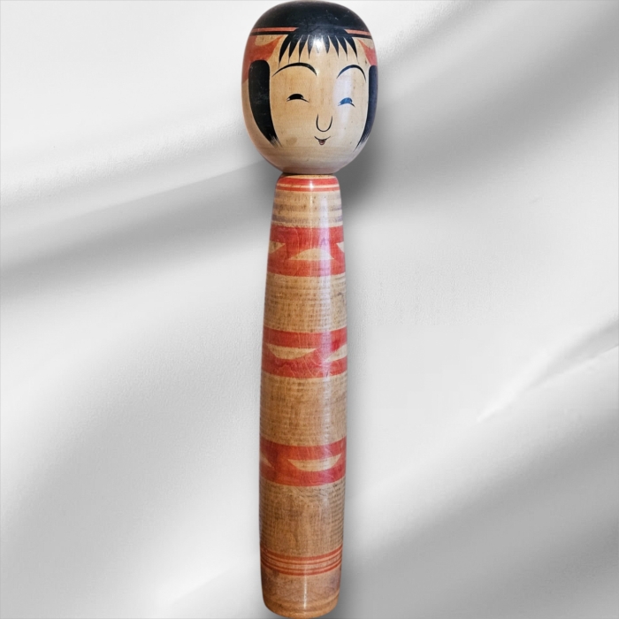 Skinny Traditional Vintage Japanese Signed Kokeshi Doll