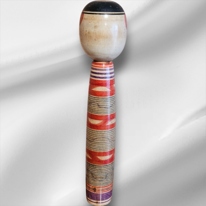 Skinny Traditional Vintage Japanese Signed Kokeshi Doll - Image 2