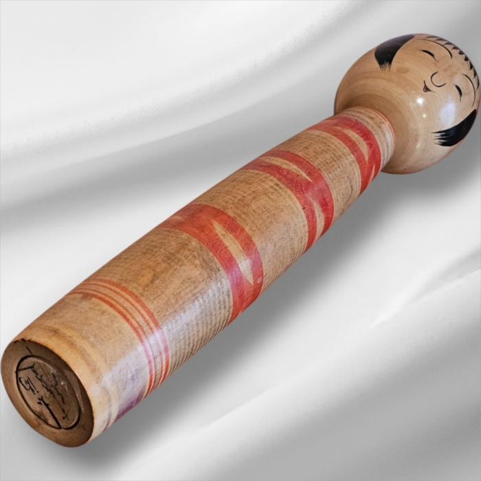Skinny Traditional Vintage Japanese Signed Kokeshi Doll - Image 3